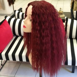 Ankara Kızılay Peruk Uzun Fiber Sentetik Su Dalgası Kızıl