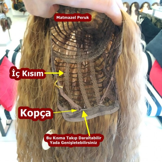 Ankara Kızılay Peruk Uzun Fiber Sentetik Su Dalgası Karamel