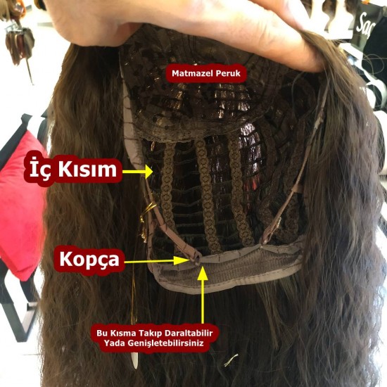 Ankara Kızılay Peruk Uzun Fiber Sentetik Su Dalgası Koyu Kumral