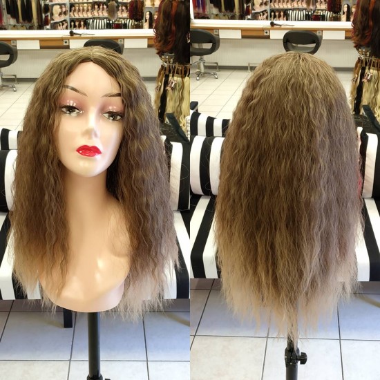 Ankara Kızılay Peruk Uzun Fiber Sentetik Su Dalgası Açık Küllü Kumral Bal Köpüğü Ombre