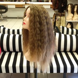 Ankara Kızılay Peruk Uzun Fiber Sentetik Su Dalgası Açık Küllü Kumral Bal Köpüğü Ombre 