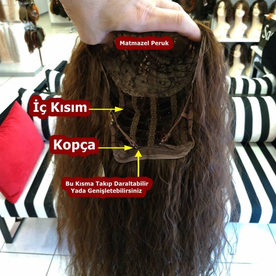 Ankara Kızılay Peruk Uzun Fiber Sentetik Su Dalgası Kumral