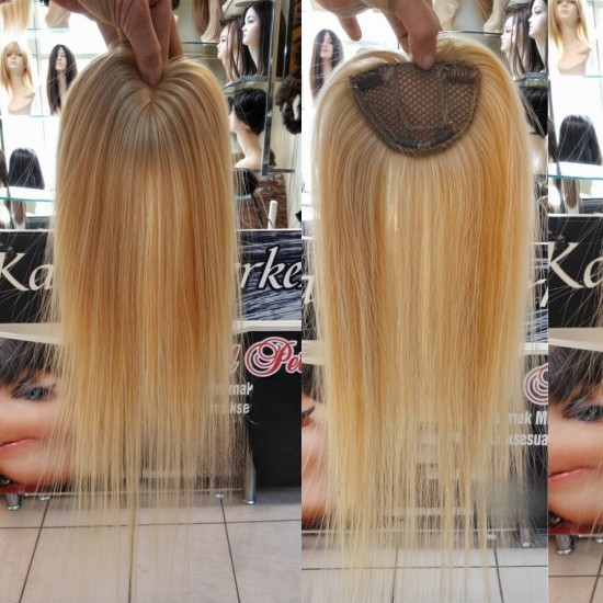 İpek Taban Tepelik Saç Gerçek Saç Doğal