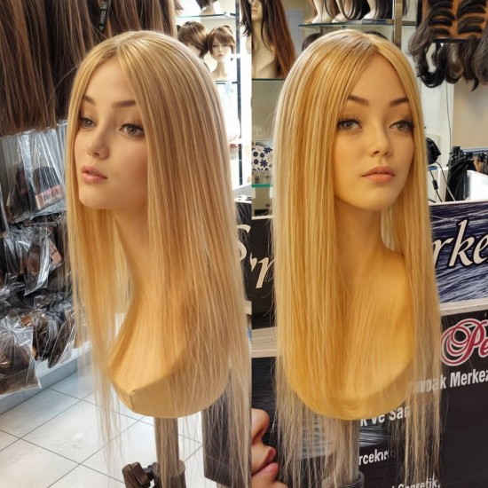 İpek Taban Tepelik Saç Gerçek Saç Doğal