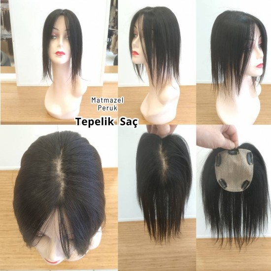 Gerçek Saç Tül Tepelik İpek Taban Tepenizdeki Seyreklik İçin