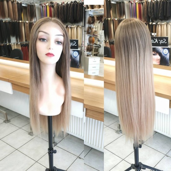 Tül Peruk Fiber Sentetik Fındık Kabuğu Bebek Sarısı Ombre Renk Ankara Peruk Mağazası