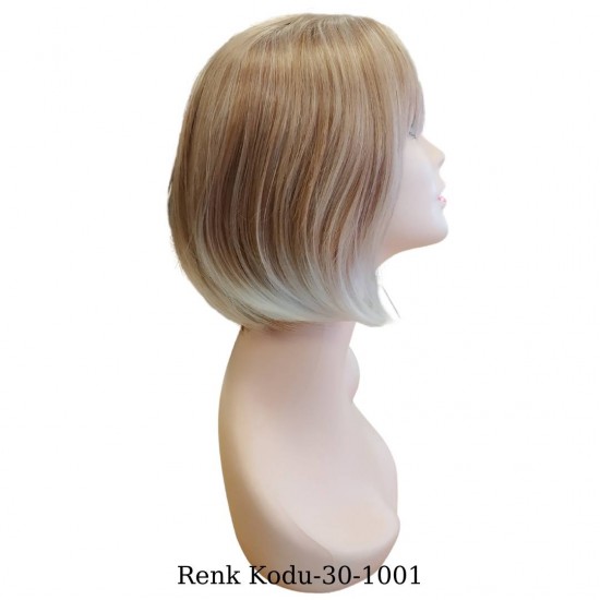 Ankara Kızılay Ucuz Fiber Sentetik Peruk Kısa Küt Model Dore Sarı Beyaz Ombre