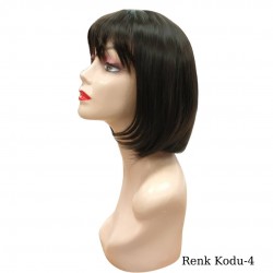 Ankara Kızılay Ucuz Fiber Sentetik Peruk Kısa Küt Model Kestane