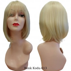 Ankara Kızılay Ucuz Fiber Sentetik Peruk Kısa Küt Model Platin