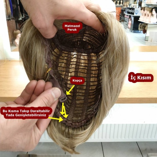 Ankara Kızılay Ucuz Fiber Sentetik Peruk Kısa Küt Model Açık Küllü Kumral