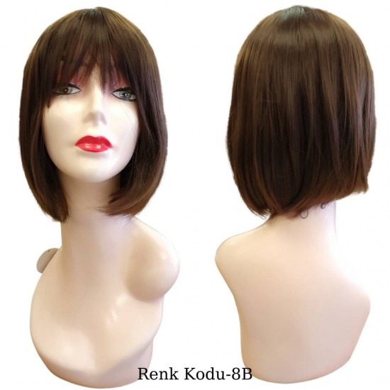 Ankara Kızılay Ucuz Fiber Sentetik Peruk Kısa Küt Model Çikolata Kahve