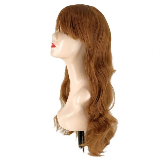 Ankara Kızılay En Ucuz Fiber Sentetik Peruk Uzun Dalgalı Bakır Karamel