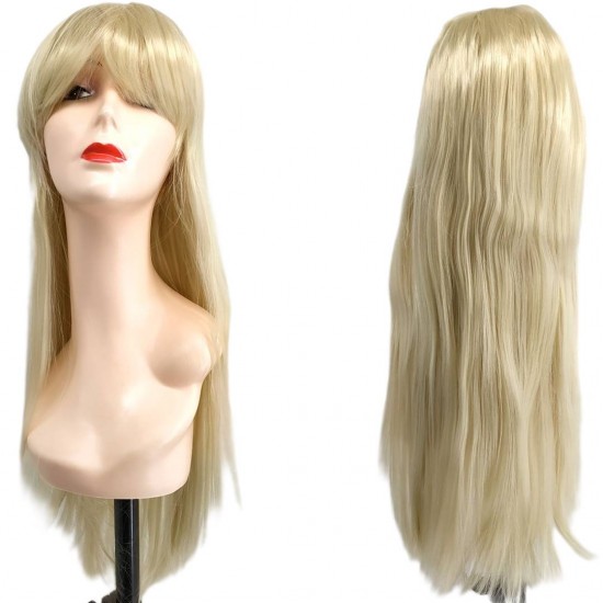 Ankara Kızılay En Ucuz Fiber Sentetik Peruk Uzun Platin Renk