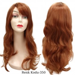 Ankara Kızılay Ucuz Fiber Sentetik Peruk Dalgalı Uzun Bakır