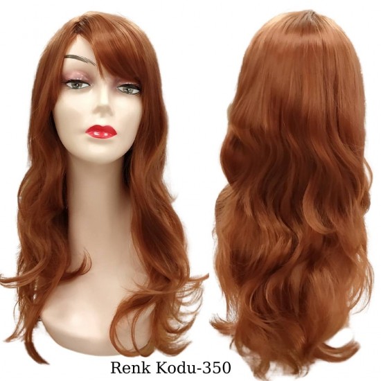 Ankara Kızılay Ucuz Fiber Sentetik Peruk Dalgalı Uzun Bakır