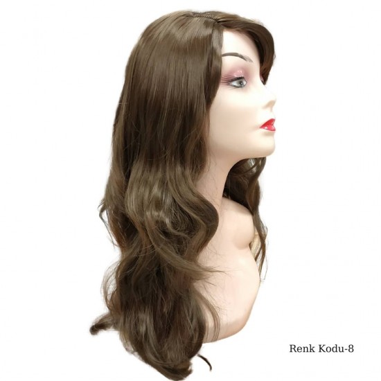 Ankara Kızılay Ucuz Fiber Sentetik Peruk Dalgalı Uzun Koyu Kumral