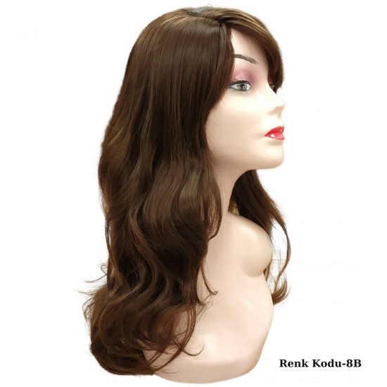 Ankara Kızılay Ucuz Fiber Sentetik Peruk Dalgalı Uzun Çikolata Kahve