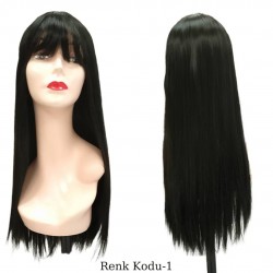 Ankara Kızılay En Ucuz Fiber Sentetik Peruk Düz Uzun Siyah