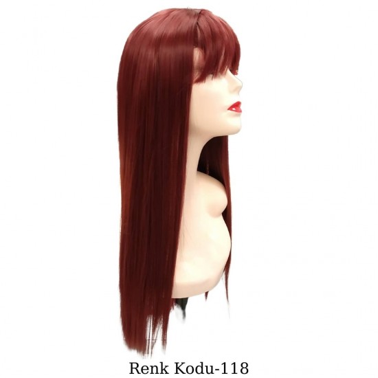 Ankara Kızılay En Ucuz Fiber Sentetik Peruk Düz Uzun Kızıl