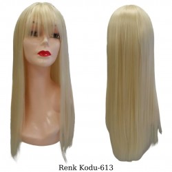 Ankara Kızılay En Ucuz Fiber Sentetik Peruk Düz Uzun Platin