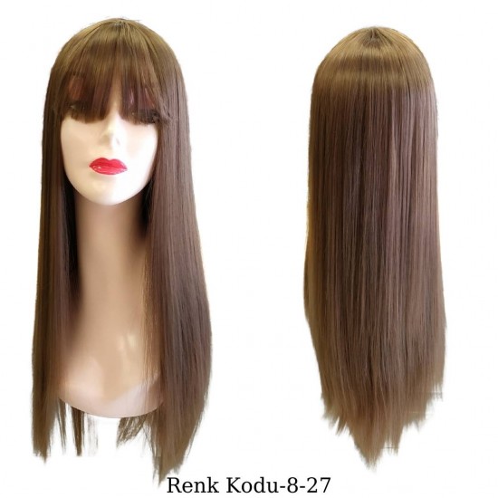 Ankara Kızılay En Ucuz Fiber Sentetik Peruk Düz Uzun Açık Küllü Kumral