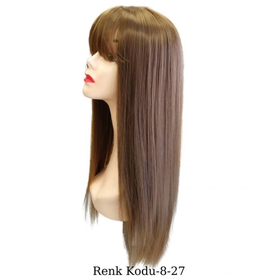 Ankara Kızılay En Ucuz Fiber Sentetik Peruk Düz Uzun Açık Küllü Kumral